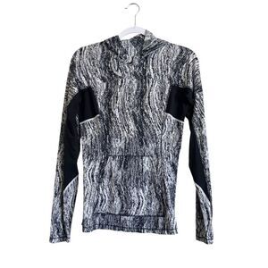 Lululemon Runbeam Hoodie Women's 4 Twist White Black Stretch‎ Breathable